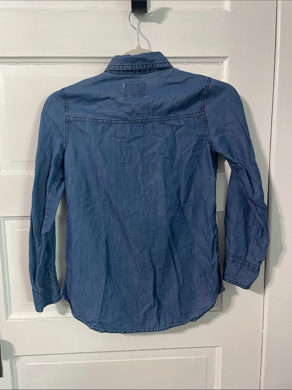 Justice Girls Blue Chambray Button-Down Shirt